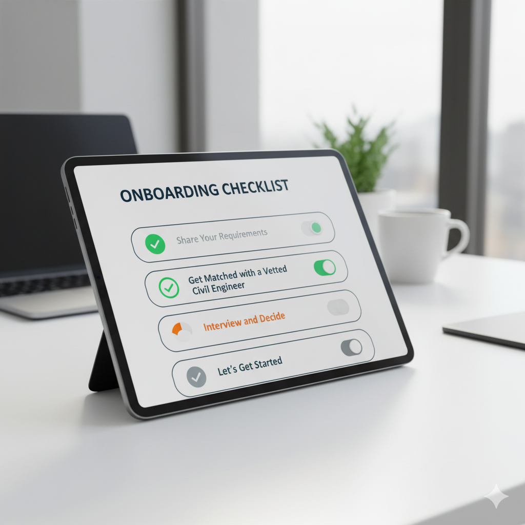 Checklist showing onboarding steps and status toggles