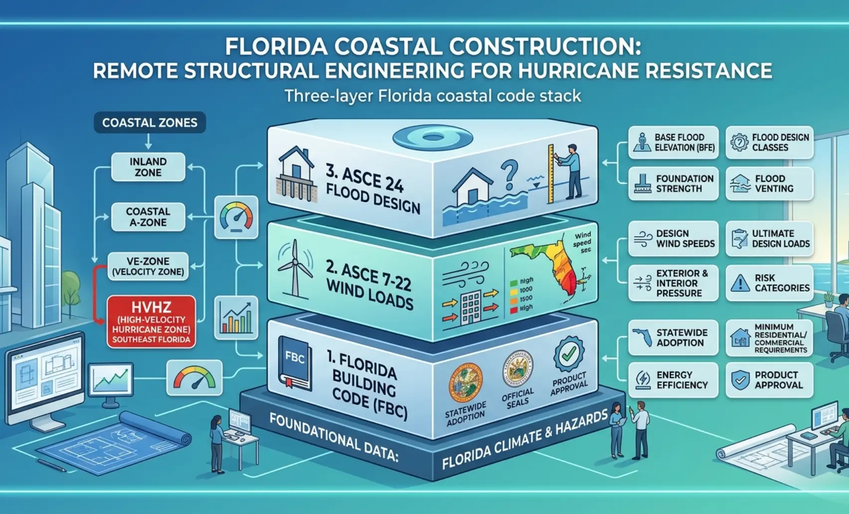 Three-layer Florida coastal code stack